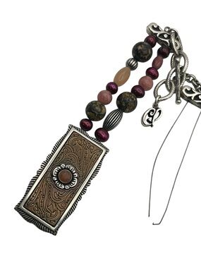 Carolyn Pollack DAMAGED sterling silver copper beaded bracelet for up cycling